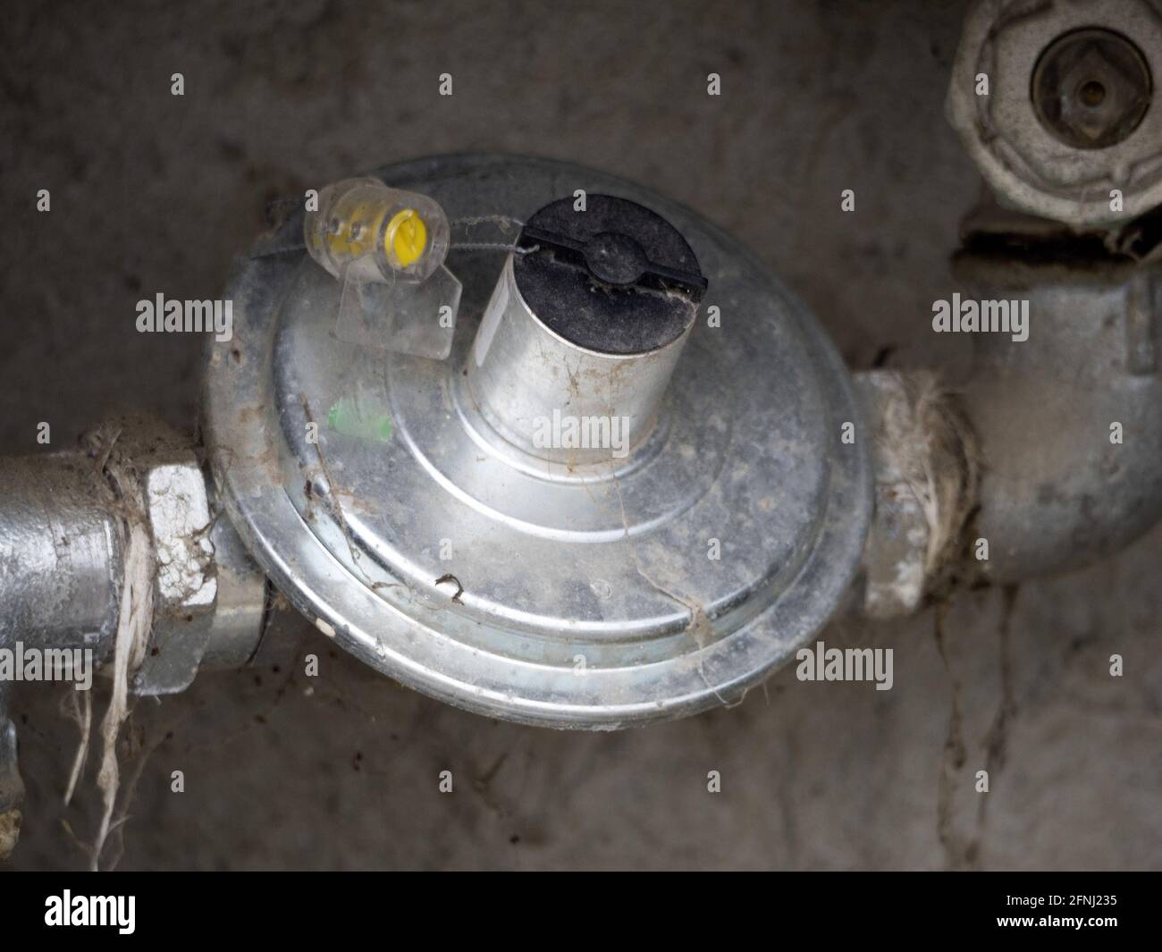 old gas metan pèipe valve detail close up Stock Photo