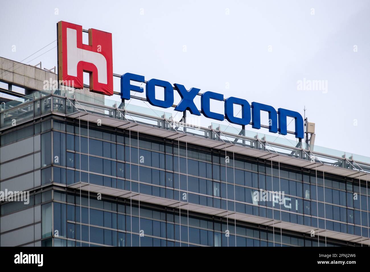 Taiwanese multinational electronics contract manufacturer, Foxconn (Hon Hai  Precision Industry Co.,) office seen in Taipei Stock Photo - Alamy