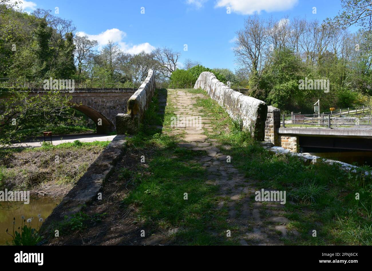 Foot path over Beggar's Bridge in Glaisdale, England Stock Photo - Alamy