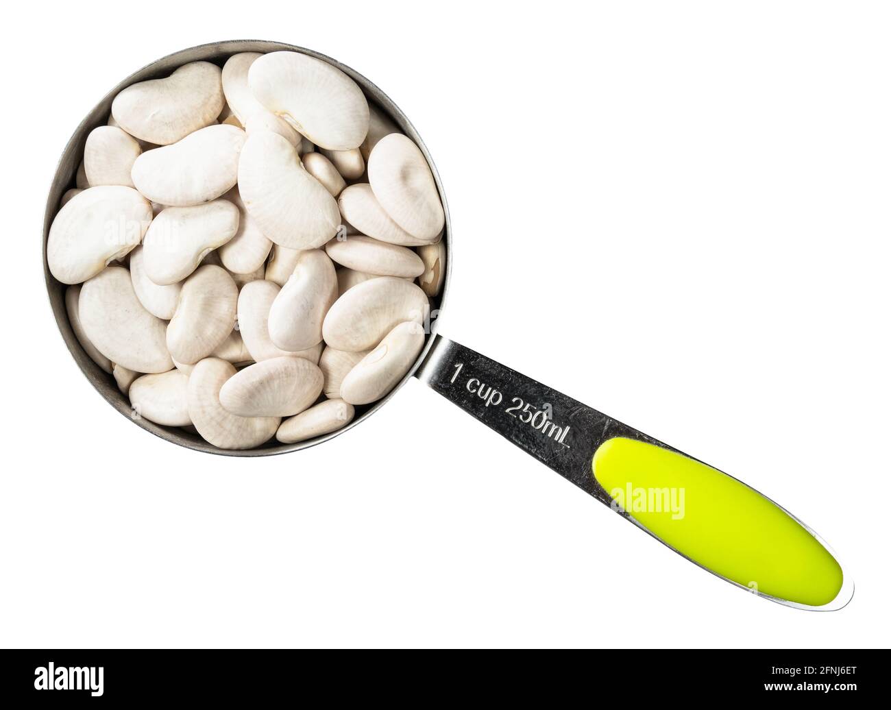 top view of lima beans in measuring cup cutout on white background Stock Photo Alamy