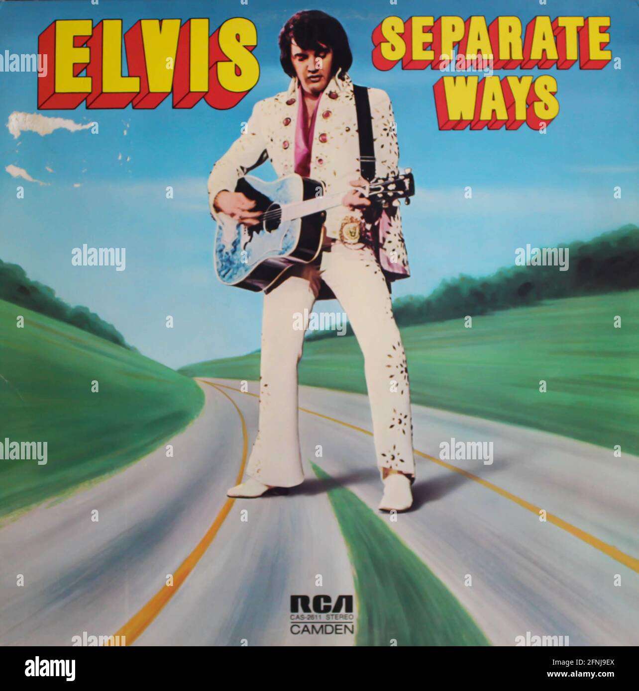 Rock and Gospel artist, Elvis music album on vinyl record LP disc. Titled: Separate Ways album cover Stock Photo