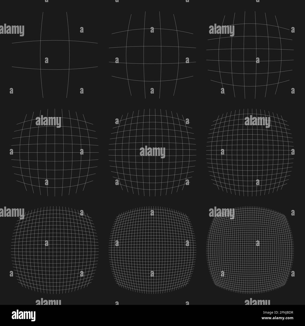 Grid, mesh, lattice, grating with distort, deform effect. Distortion ...