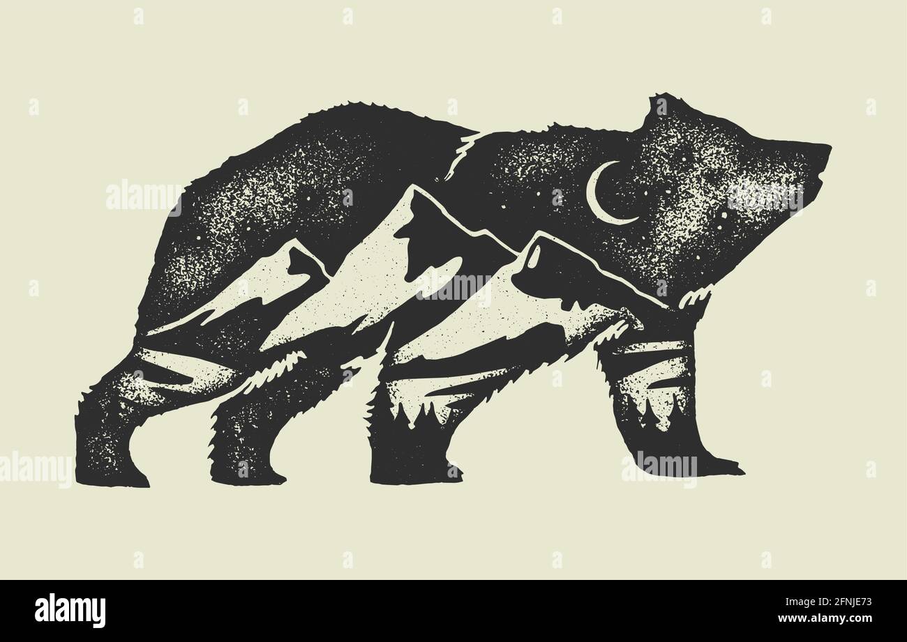 Tattoo of Bears Mountains Animals