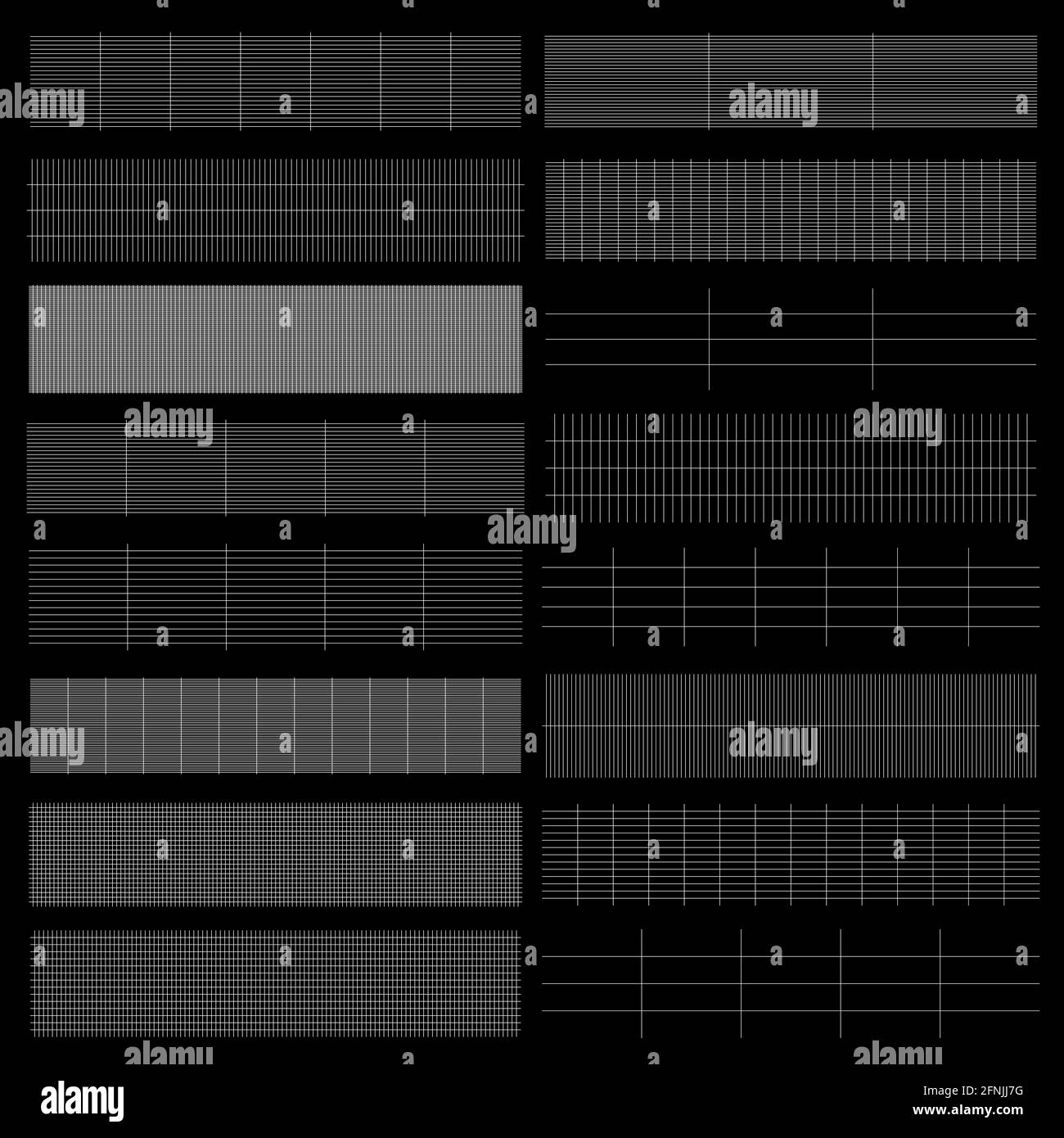 Set of irregular grids, meshes. Geometric wire-frame rectangles. Random ...