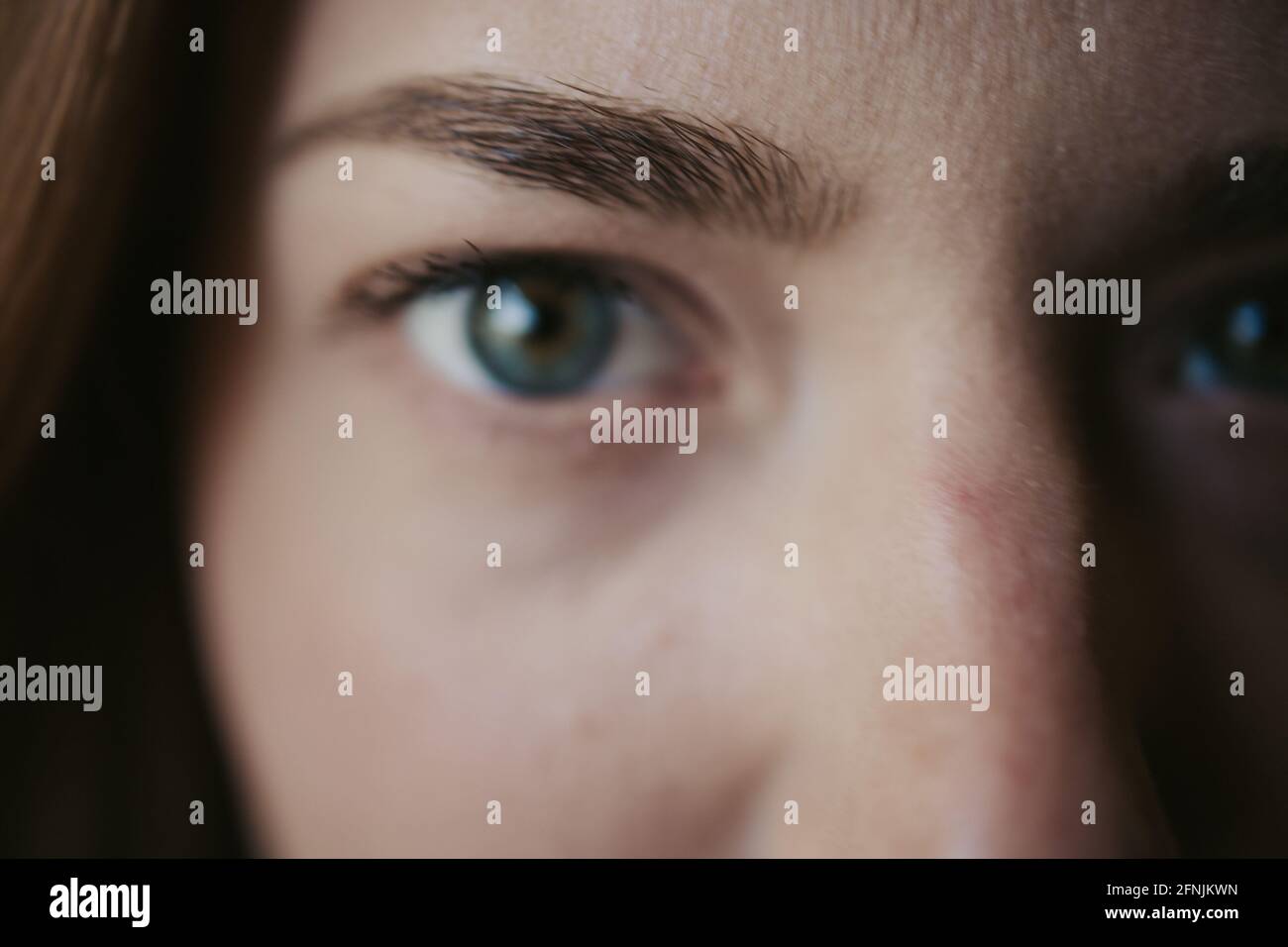Woman blue eyes white hi-res stock photography and images - Alamy