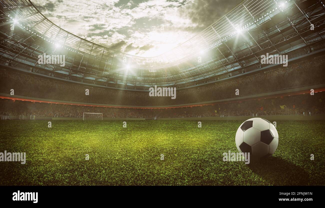 Football Rendering Stadium light 3d rendering hi-res stock photography and images - Alamy