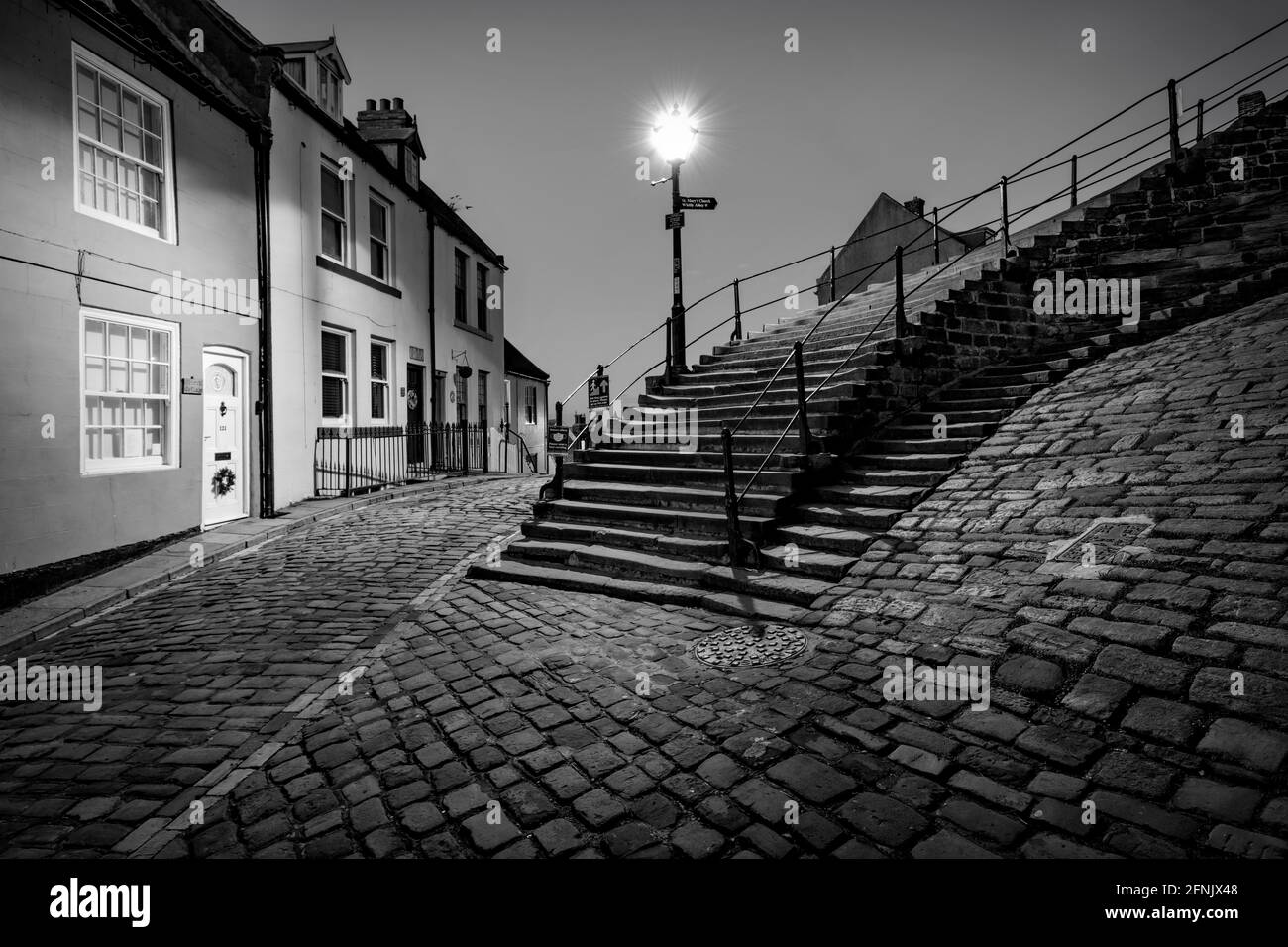 199 Steps at Whitby, North Yorkshire Stock Photo