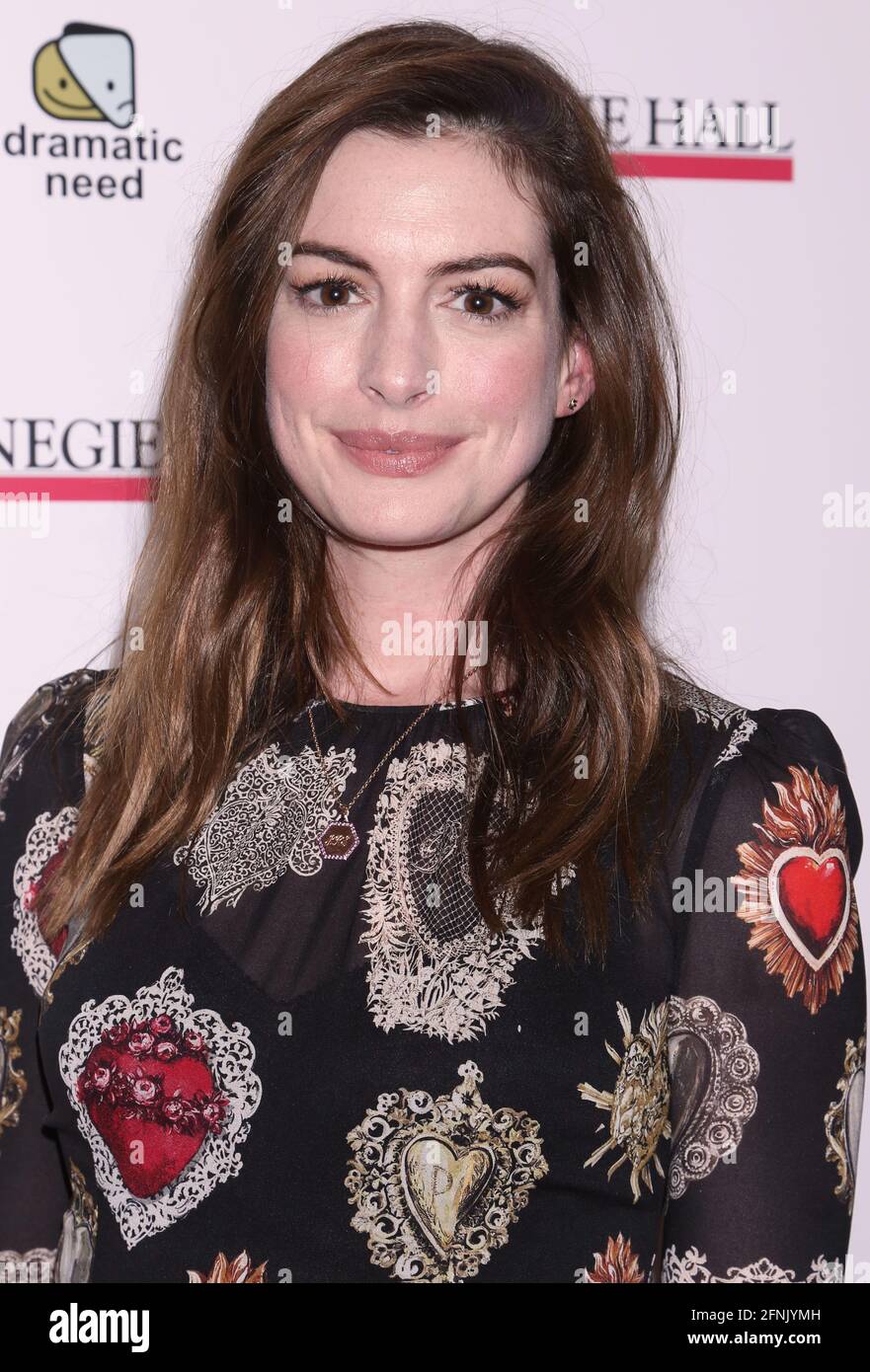 NEW YORK, NY- NOVEMBER 13: Anne Hathaway arrives at the The Children's Monologues, a benefit for African-based creative arts charity Dramatic Need, held at Carnegie Hall, on November 13, 2017, in New York City. Credit: Joseph Marzullo/MediaPunch Stock Photo