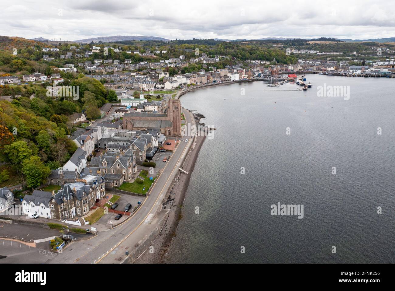 Arial view of Oban, Argyll and Bute, Scotland. Stock Photo