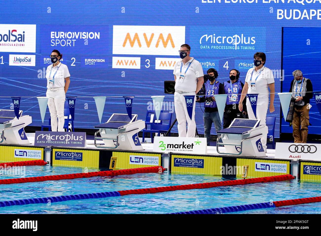 BUDAPEST, HUNGARY - MAY 17: Judge Ben van Zeil during the LEN European Aquatics Championships Swimming at Duna Arena on May 17, 2021 in Budapest, Hungary (Photo by Marcel ter Bals/Orange Pictures) Credit: Orange Pics BV/Alamy Live News Stock Photo