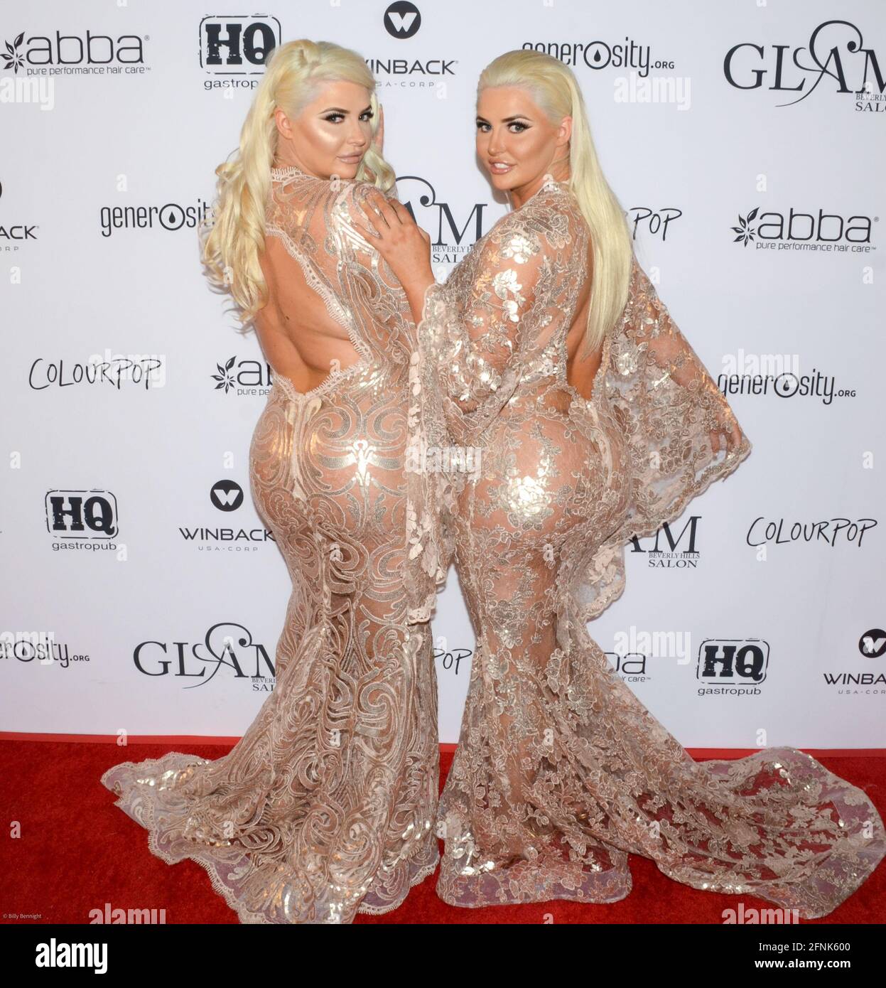 November 19, 2015, Beverly Hills, California, USA: Karissa Shannon and Kristina Shannon attend the GLAM Beverly Hills Salon Grand Opening celebration and Ribbon Cutting ceremony. (Credit Image: © Billy Bennight/ZUMA Wire) Stock Photo