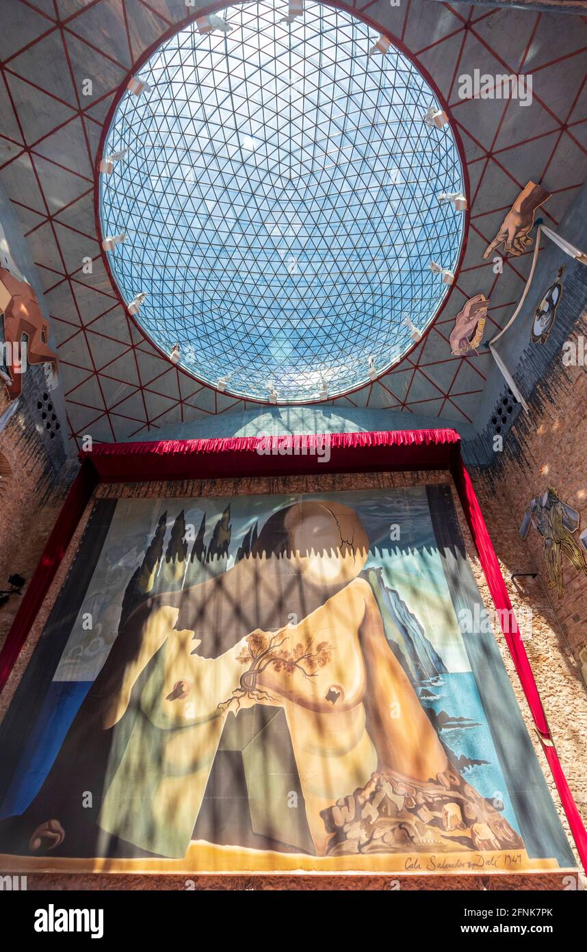 Interior of the famous Salvador Dali museum in Figueres in Catalonia, Stock Photo