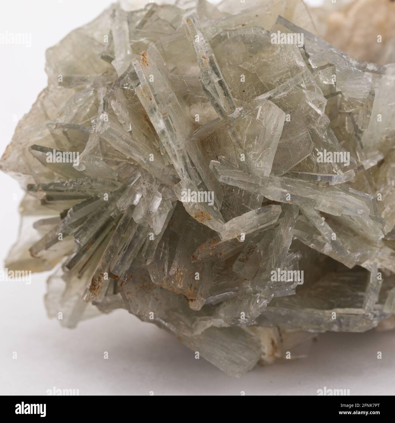first floor of green crystals of barite Stock Photo