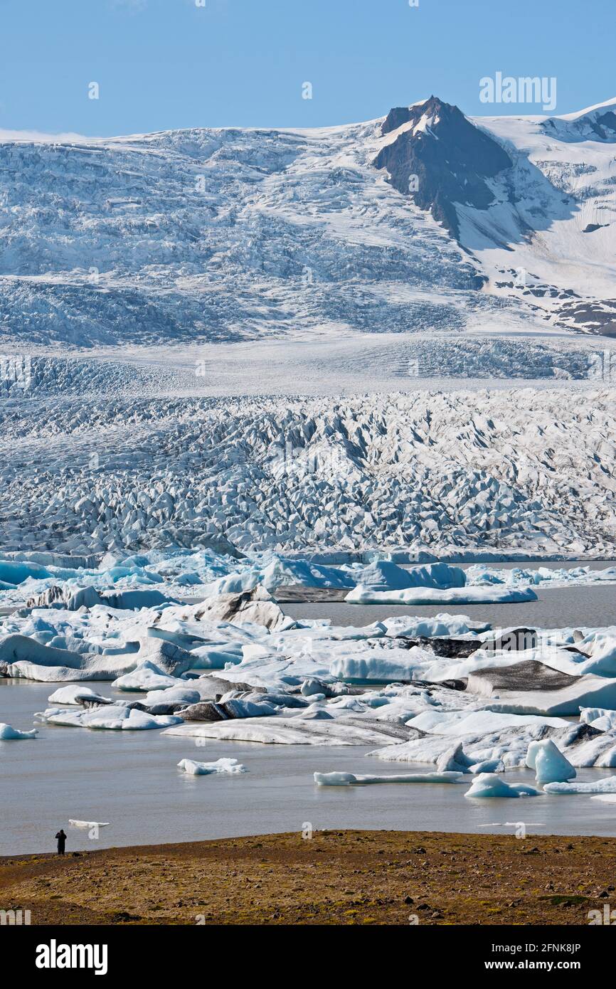the majestic glacier FjallsjÃ¶kull in the south of Iceland Stock Photo