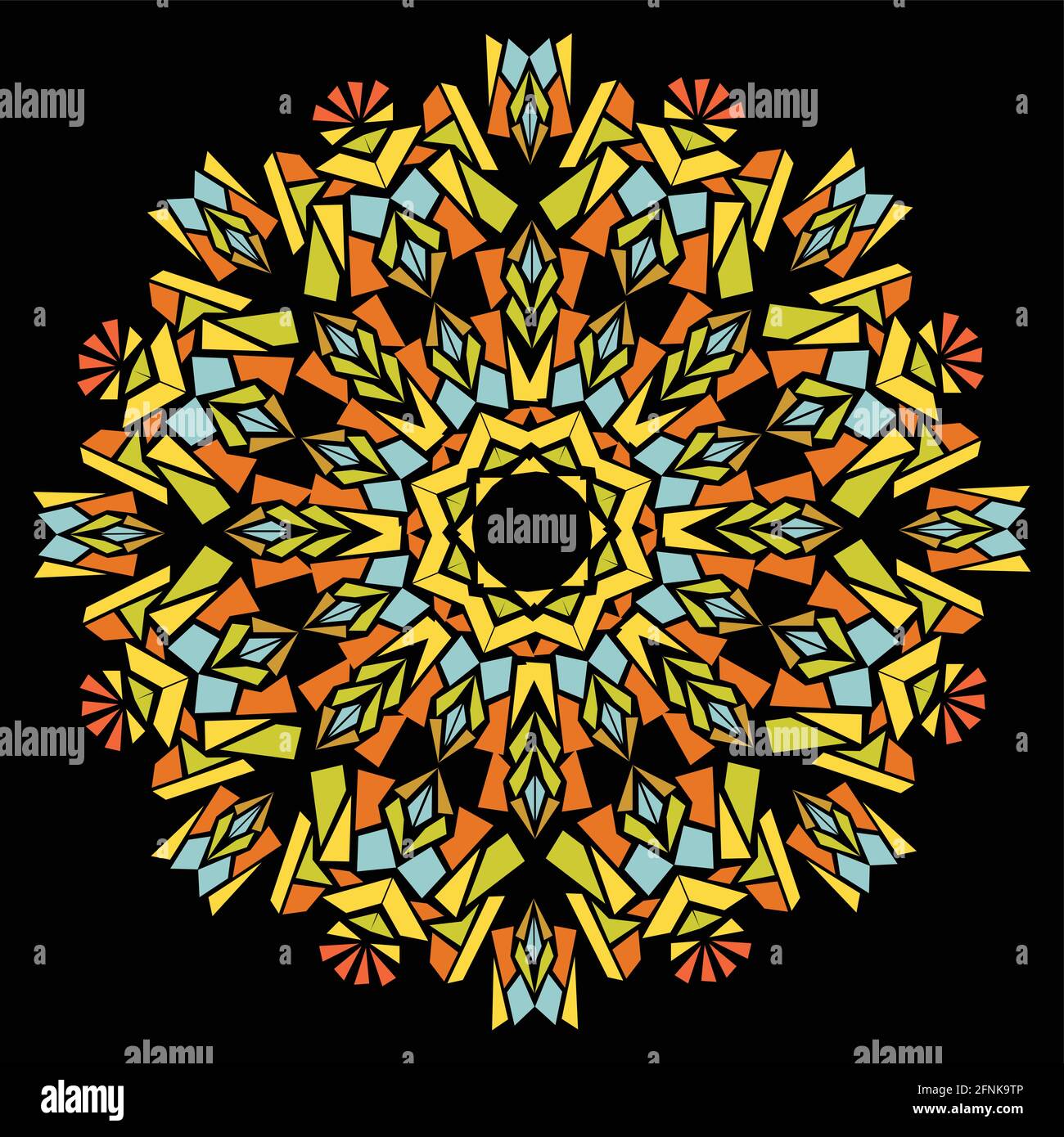 Colorful symmetric kaleidoscope geometric pattern Stock Vector Images ...