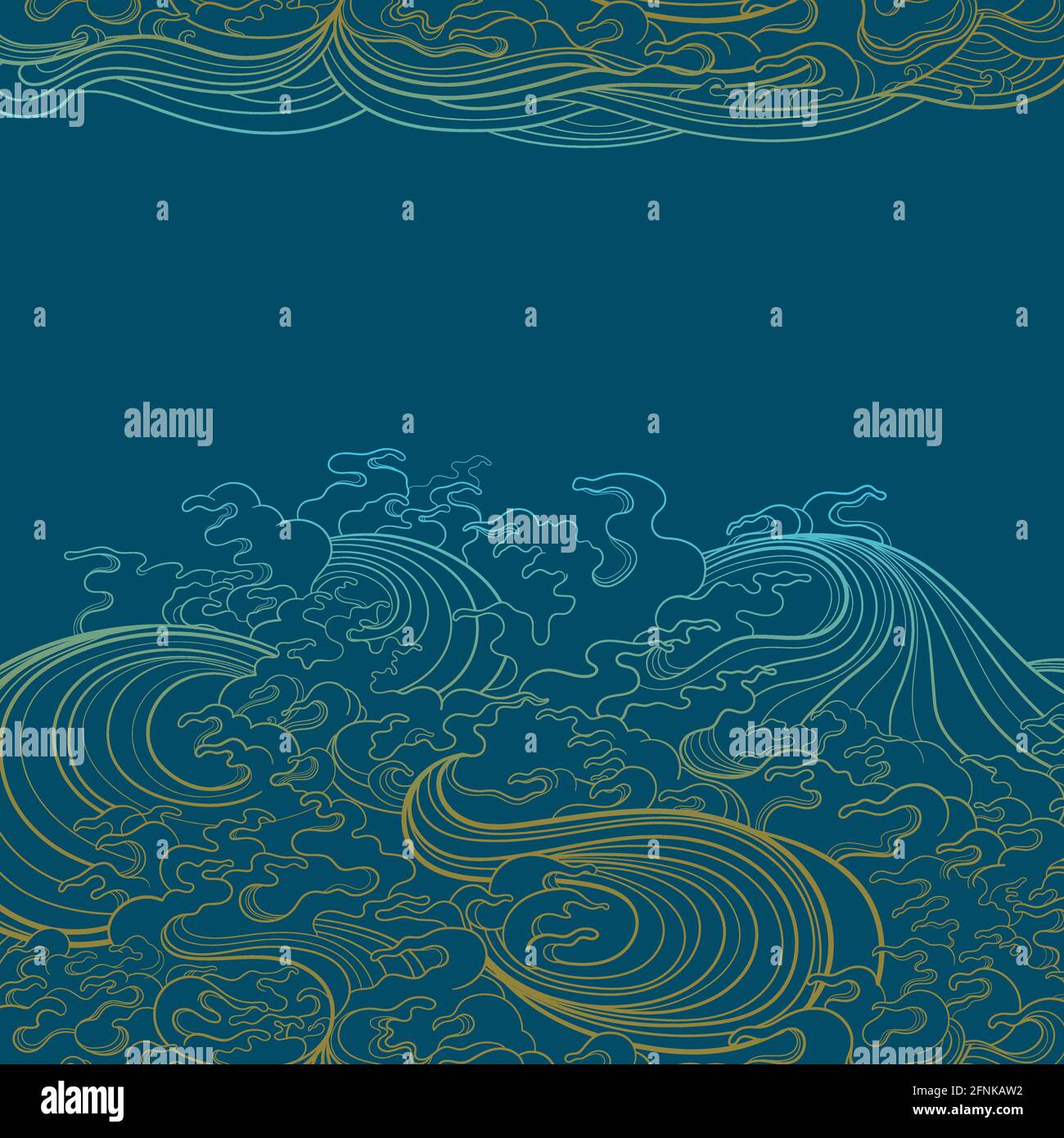 Vector background with waves in traditional oriental style Stock Vector ...