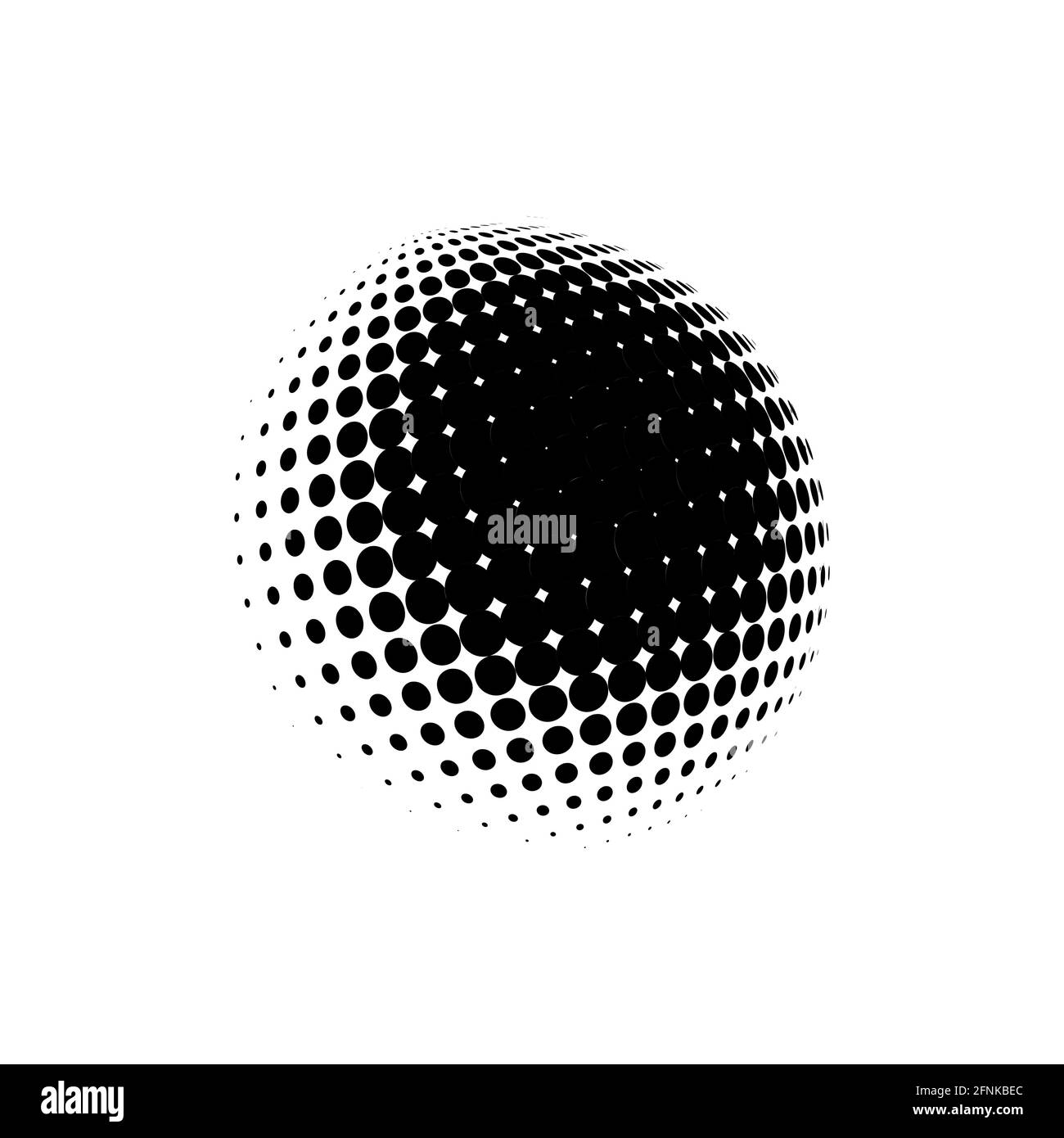 Halftone sphere dotted vector illustration. Circle halftone patterns ...