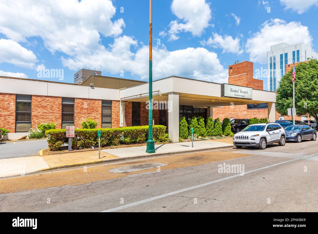 CHATTANOOGA, TN, USA7 MAY 2021 Front entrance to the Kindred Hospital