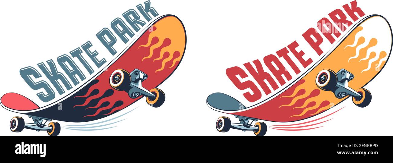 Skateboard vintage cartoon logo Stock Vector