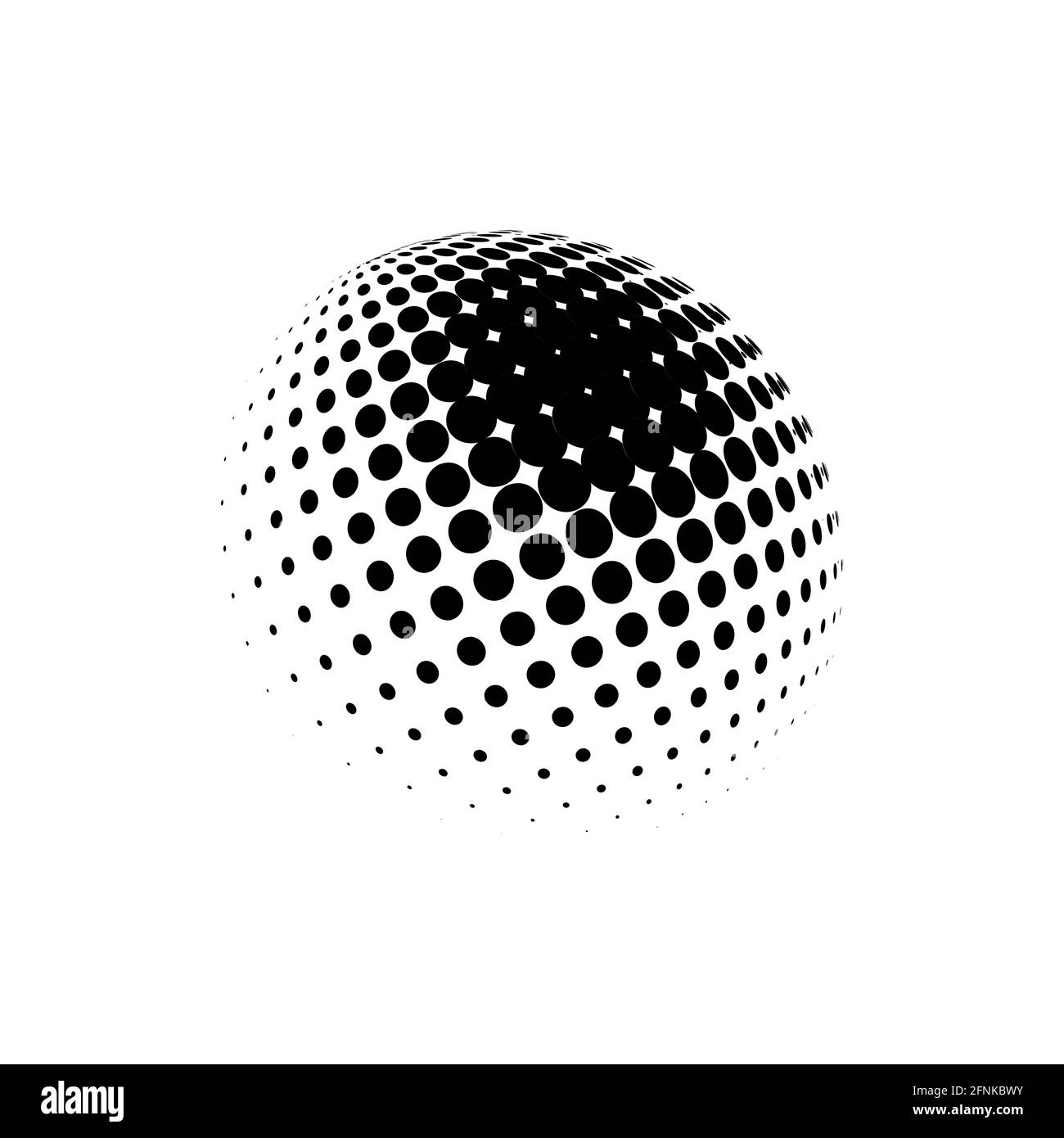 Halftone sphere dotted vector illustration. Circle halftone patterns ...
