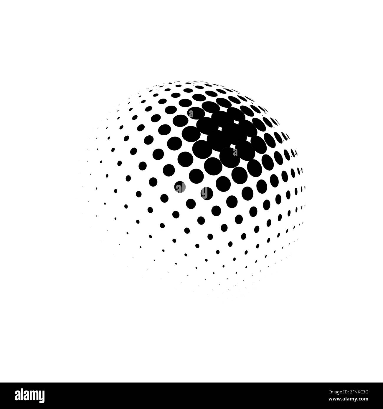 Halftone sphere dotted vector illustration. Circle halftone patterns ...
