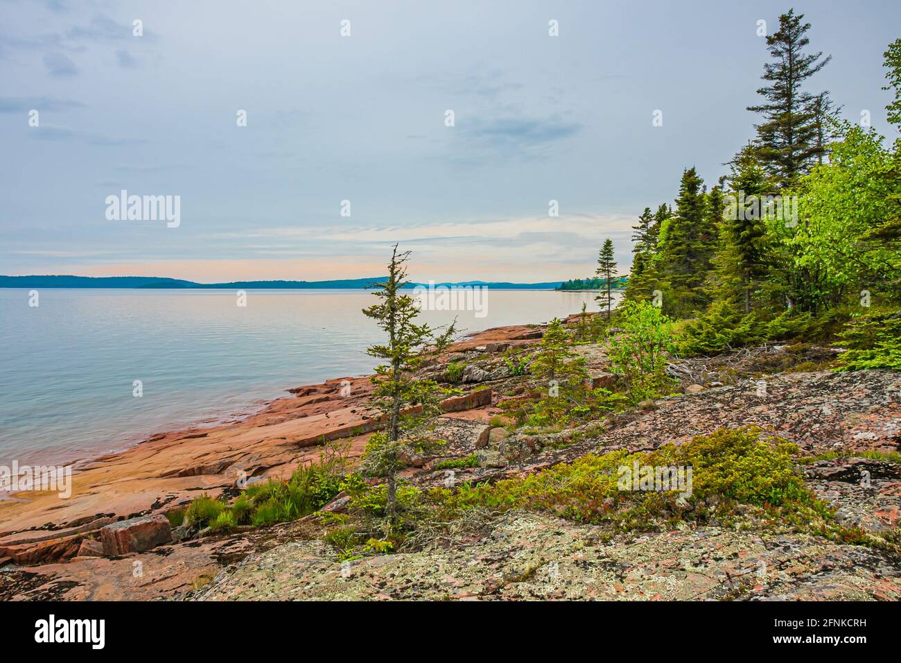 Kama Bay Lake Superior Nipigon Ontario Canada Red and Orange Rock Beach ...