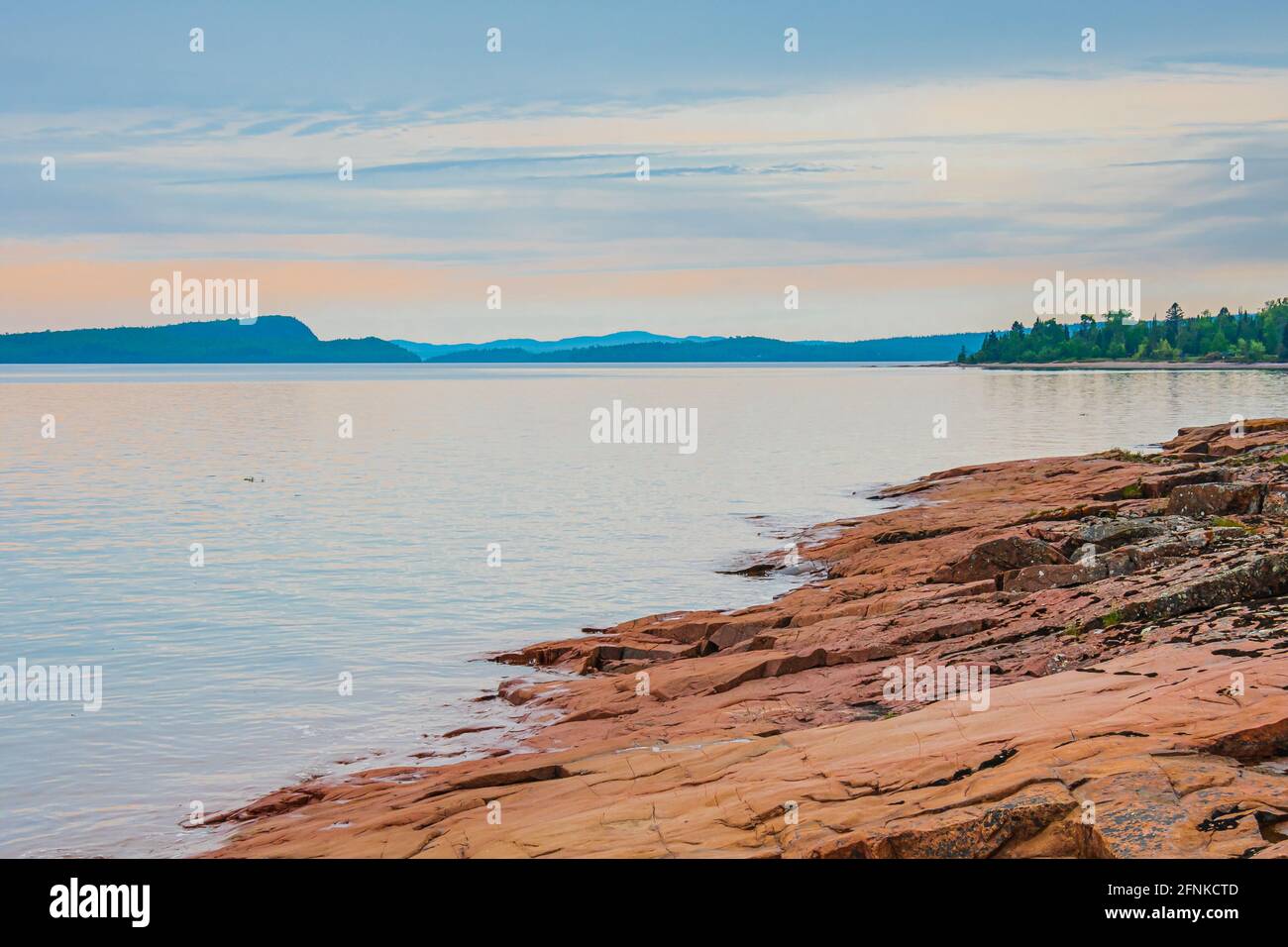 Kama Bay Lake Superior Nipigon Ontario Canada Red and Orange Rock Beach ...