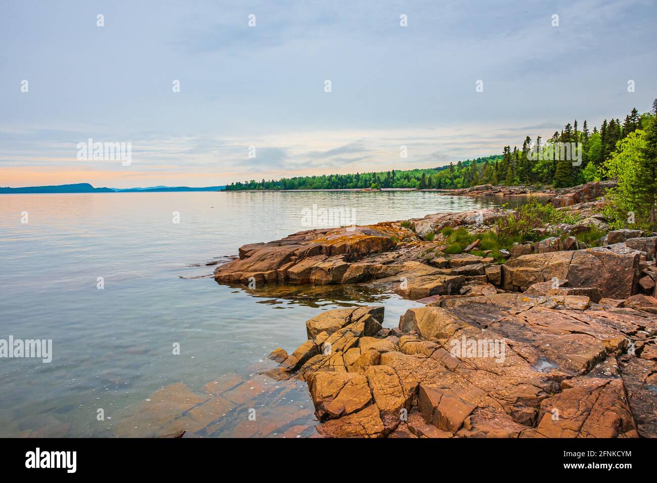 Kama Bay Lake Superior Nipigon Ontario Canada Red and Orange Rock Beach ...