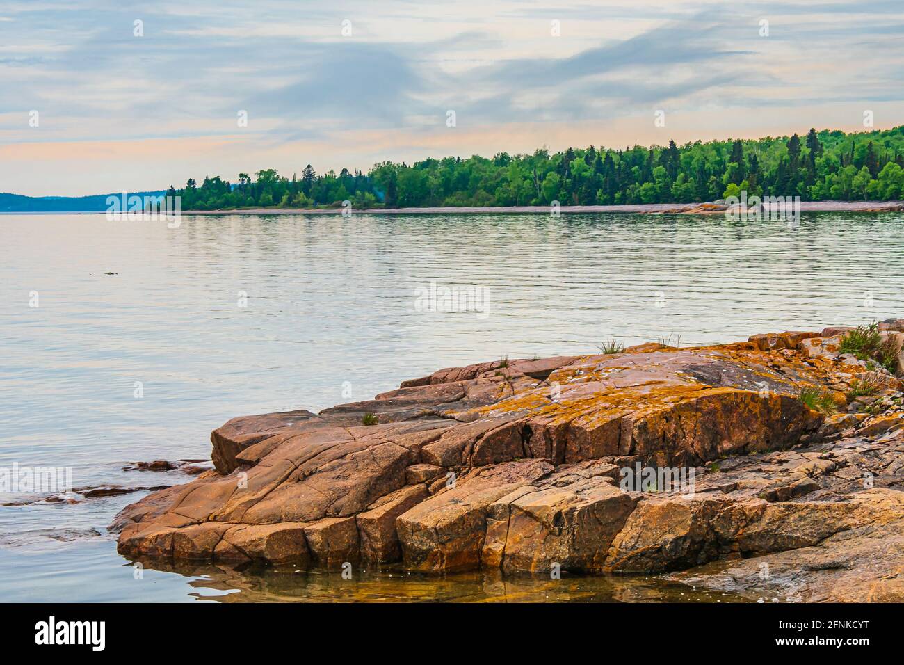 Kama Bay Lake Superior Nipigon Ontario Canada Red and Orange Rock Beach