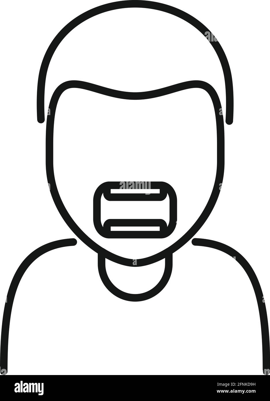 Angry man icon, outline style Stock Vector