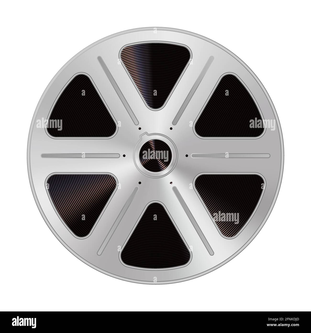 Old reel of filmstrip in a realistic style. Isolated on a white background. Vector clipart. Stock Vector