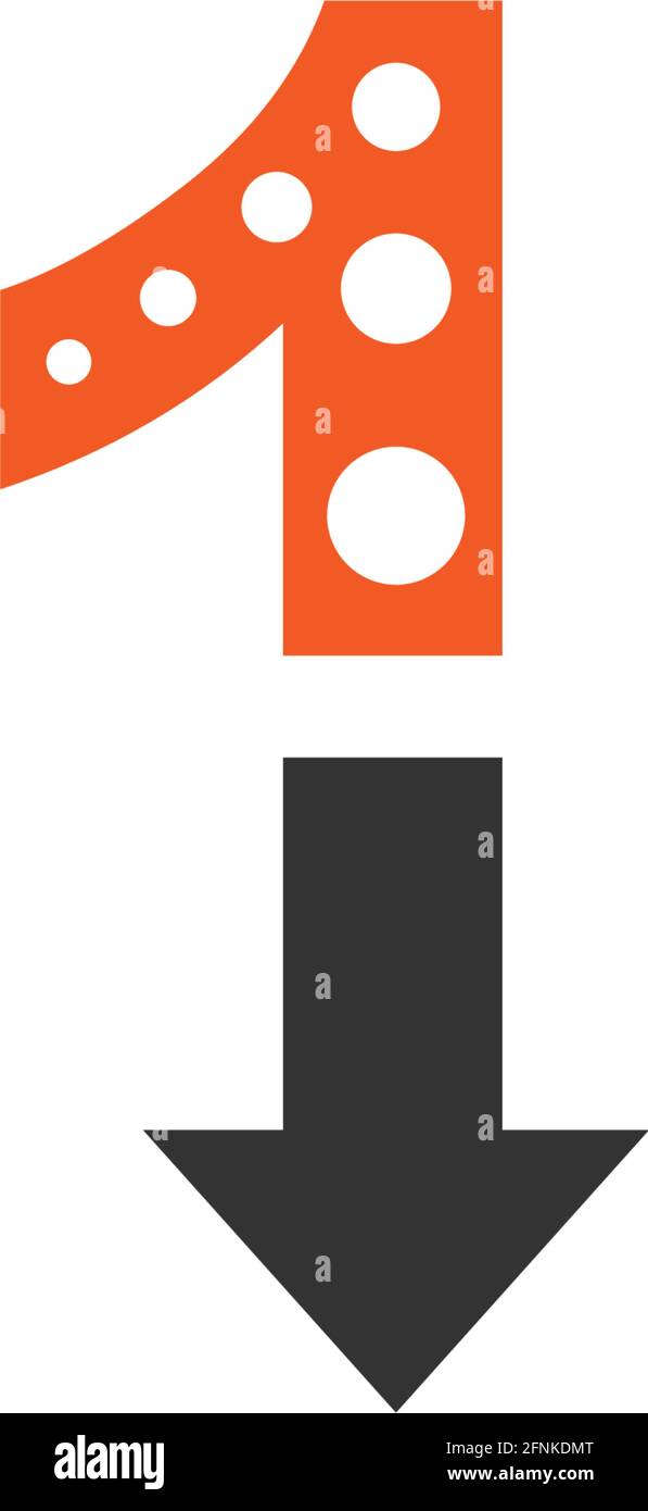 Number 1 logo with arrow icon design vector template Stock Vector
