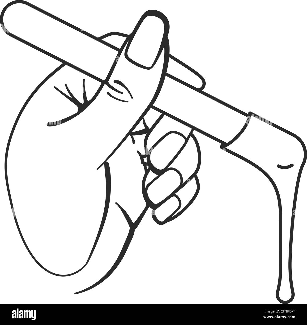 Proffesional beautician waxing or hand with wax for hair removal concept in vector icon Stock Vector