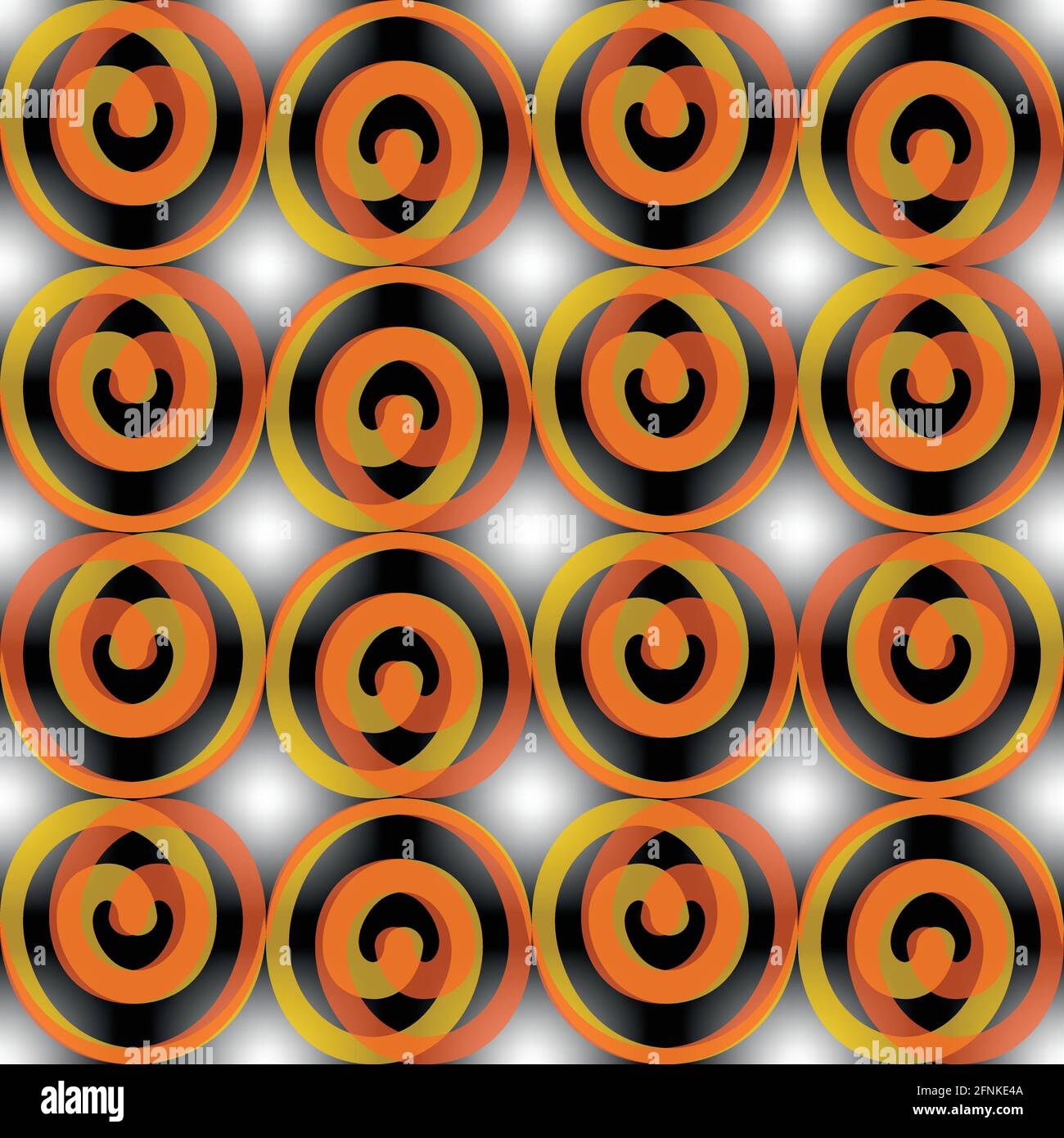 Abstract background with contrasting objects in black, orange and yellow Stock Vector