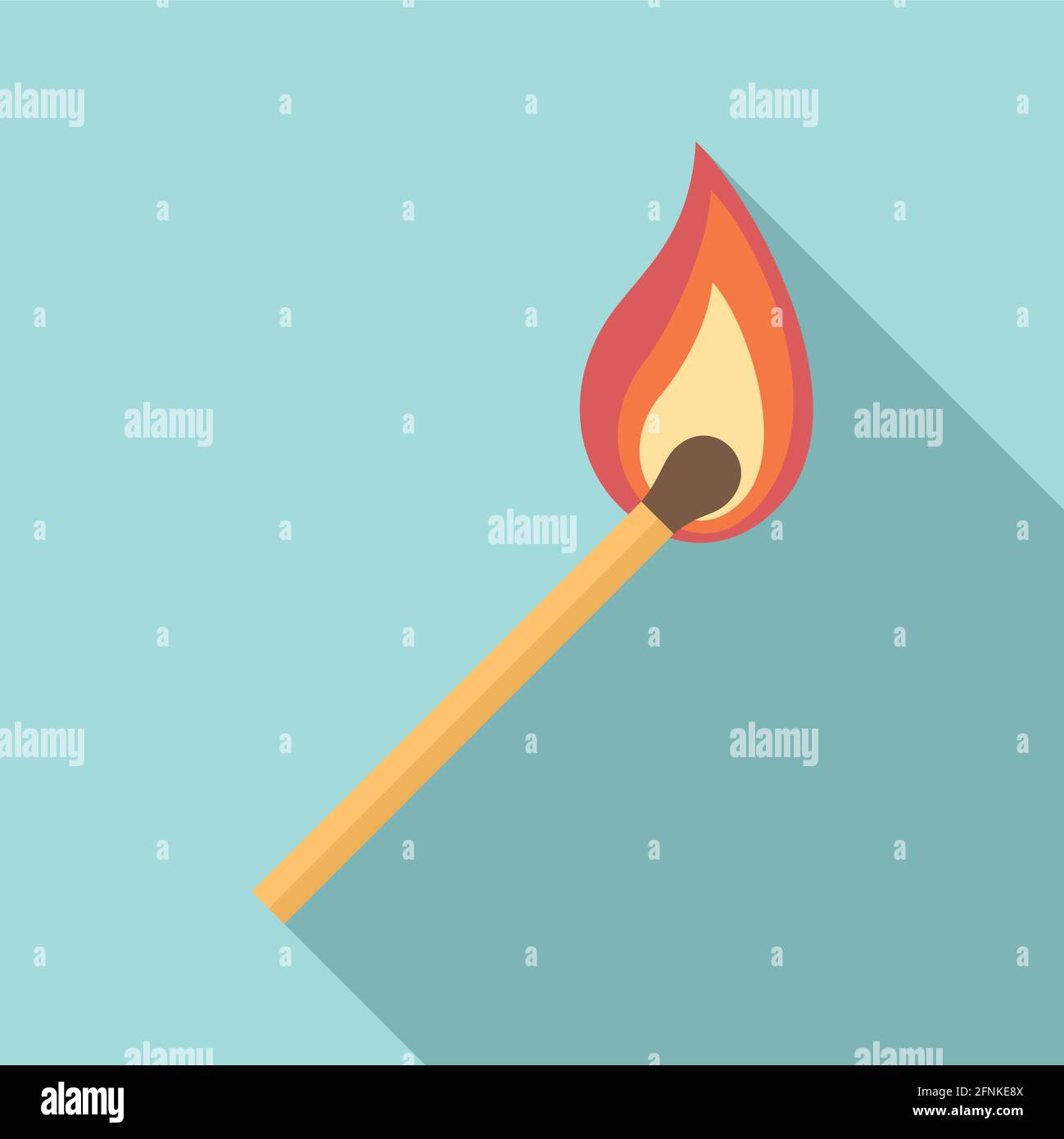 Burning match stick icon, flat style Stock Vector Image & Art - Alamy