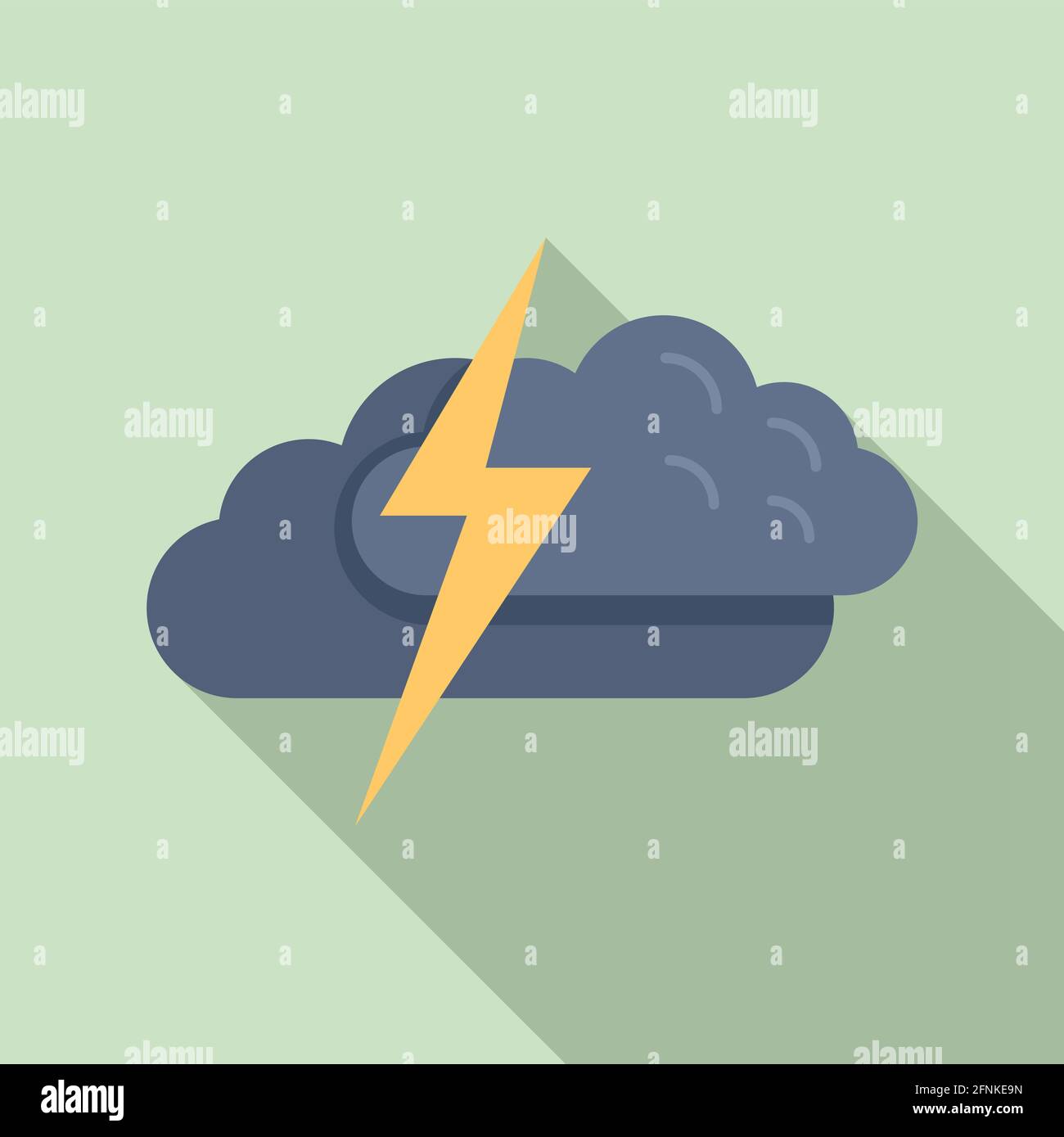 Thunderstorm icon, flat style Stock Vector Image & Art - Alamy
