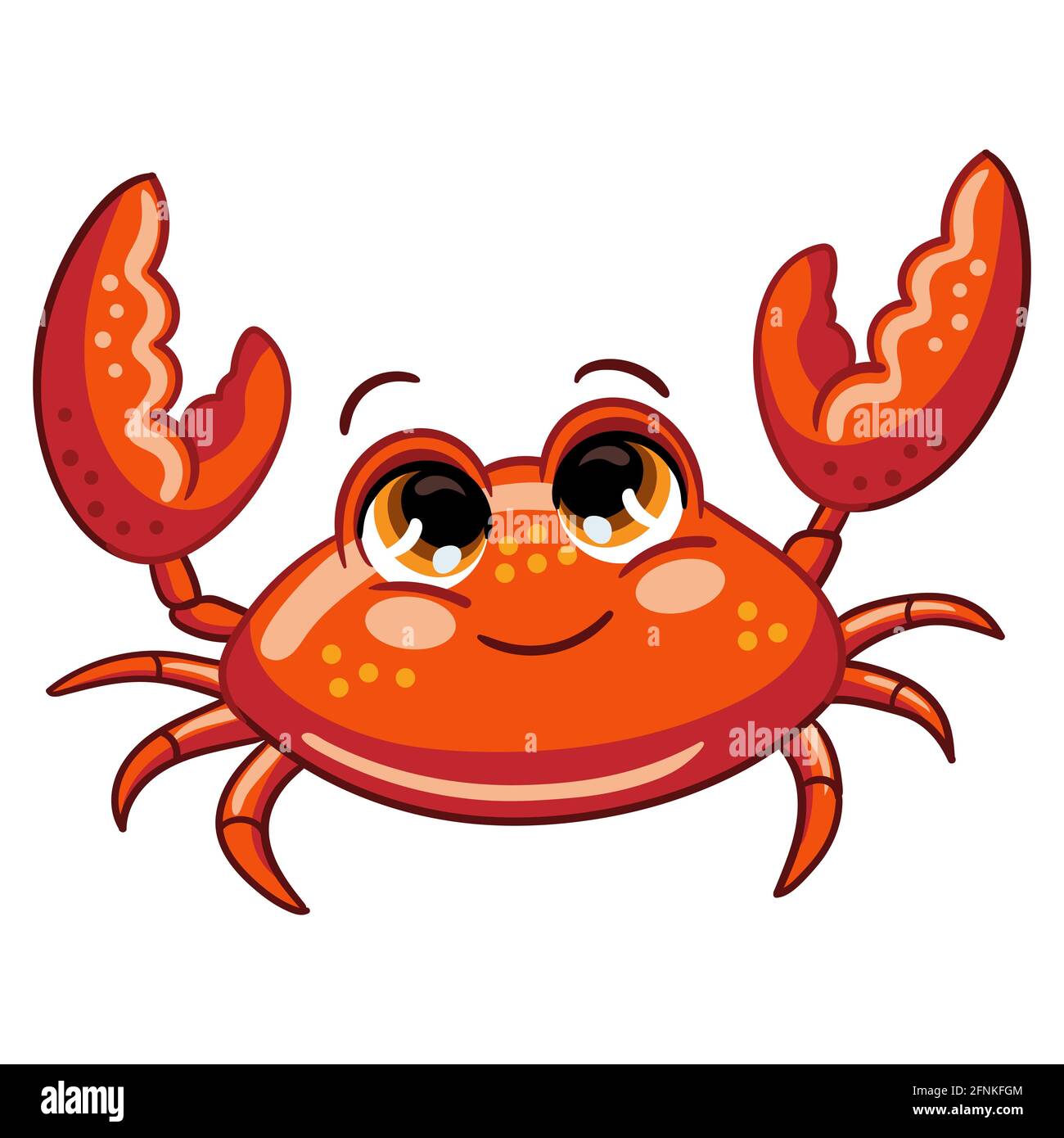 Funny cute ocean cartoon crab. Sea creatures. Cartoon Marine animal