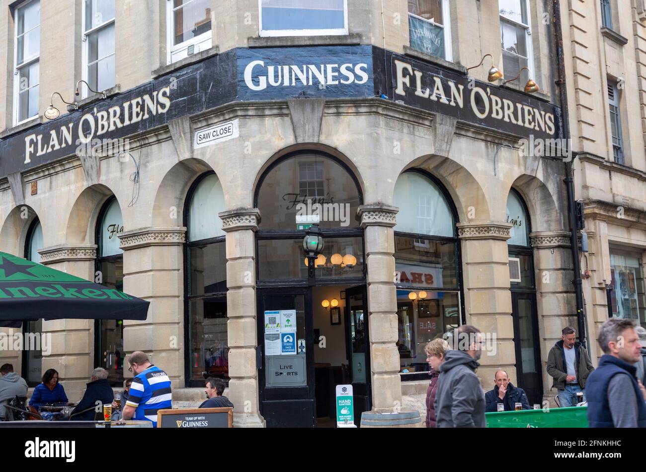 Flan O'Briens Irish pub Guinness advert, Bath, Somerset, England, UK