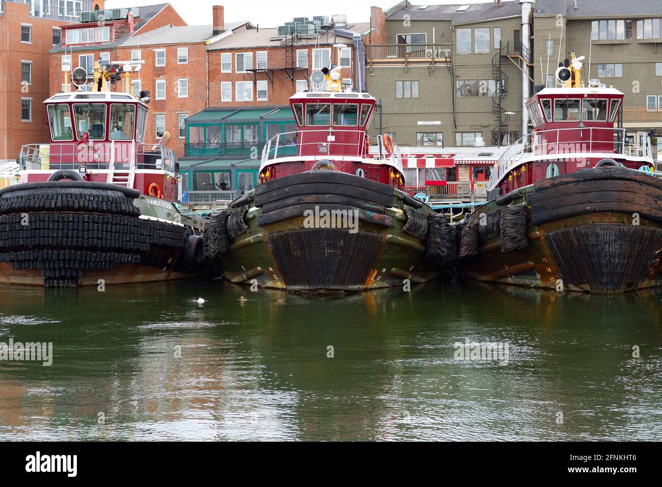 Tug Boats, Tug Boat Alley, Portsmouth, New Hampshire, USA Stock Photo
