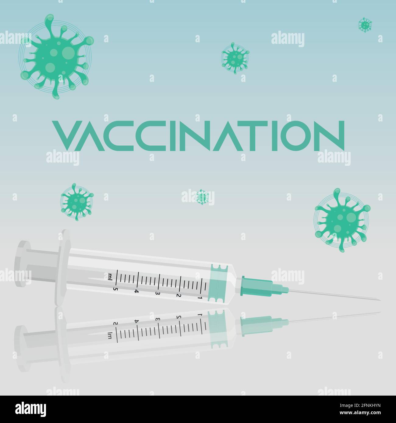 Isolated syringe on a blue gradient poster Stock Vector