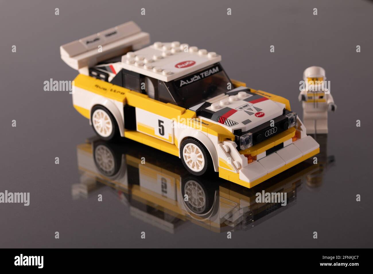 LEGO Audi Quattro rally car on a reflective ground Stock Photo - Alamy