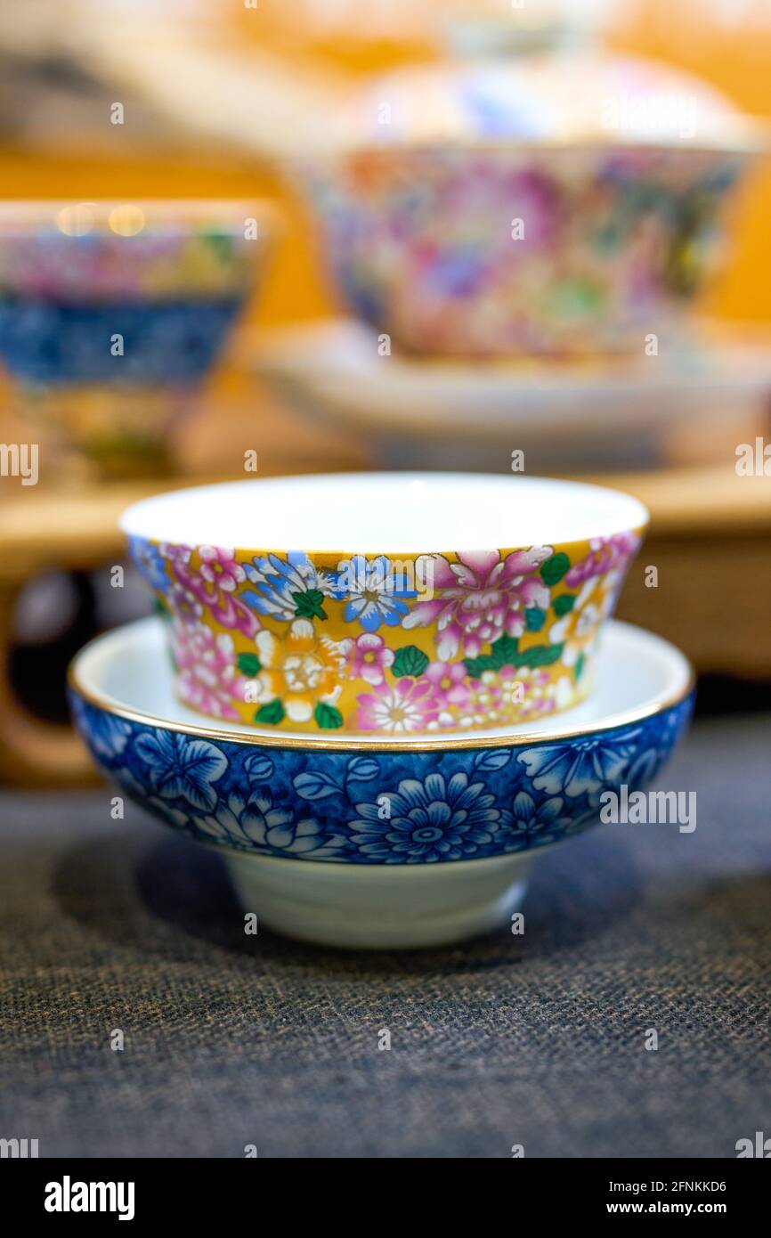 Chinese style painted teapots, cups and various tea sets Stock Photo Alamy