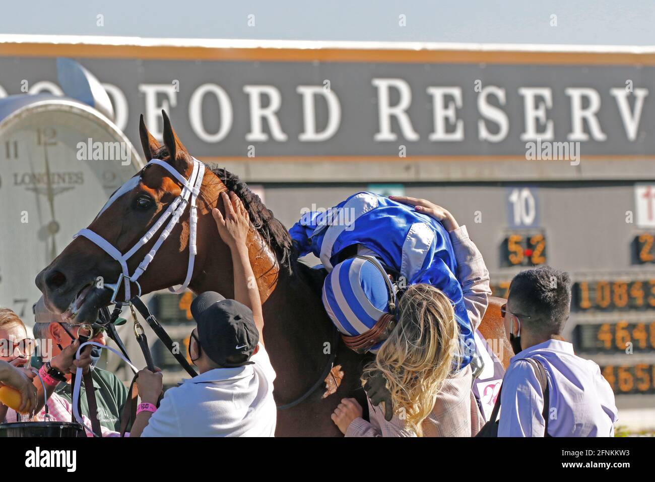 Medina Spirit and John Velazquez after winning the Kentucky Derby Stock
