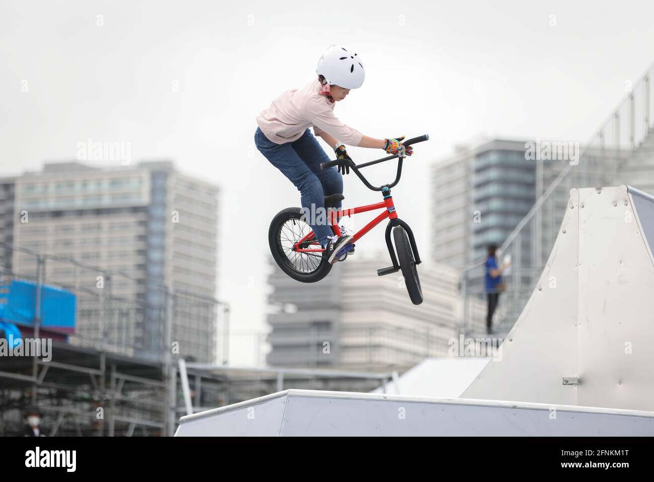 Tokyo, Japan. 17th May, 2021. Mio Yoshida in action during her second heat  ride at the Ready Steady Tokyo BMX Freestyle Test Event in Ariake Urban  Sports Park. Credit: SOPA Images Limited/Alamy