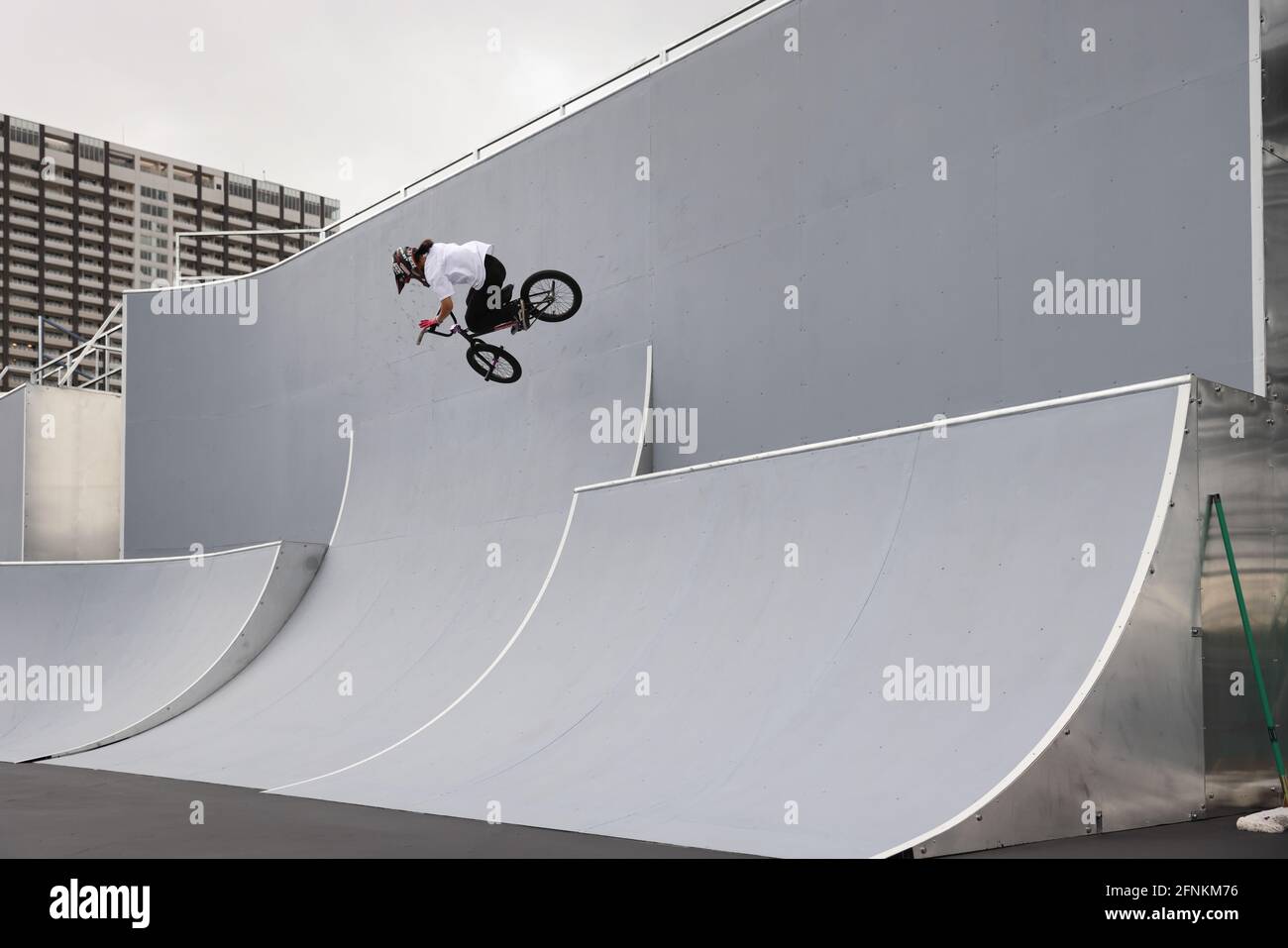 Tokyo Japan 17th May 21 Miharu Ozawa In Action During Her First Heat Ride At The Ready Steady Tokyo Bmx Freestyle Test Event In Ariake Urban Sports Park Photo By Stanislav Kogiku Sopa