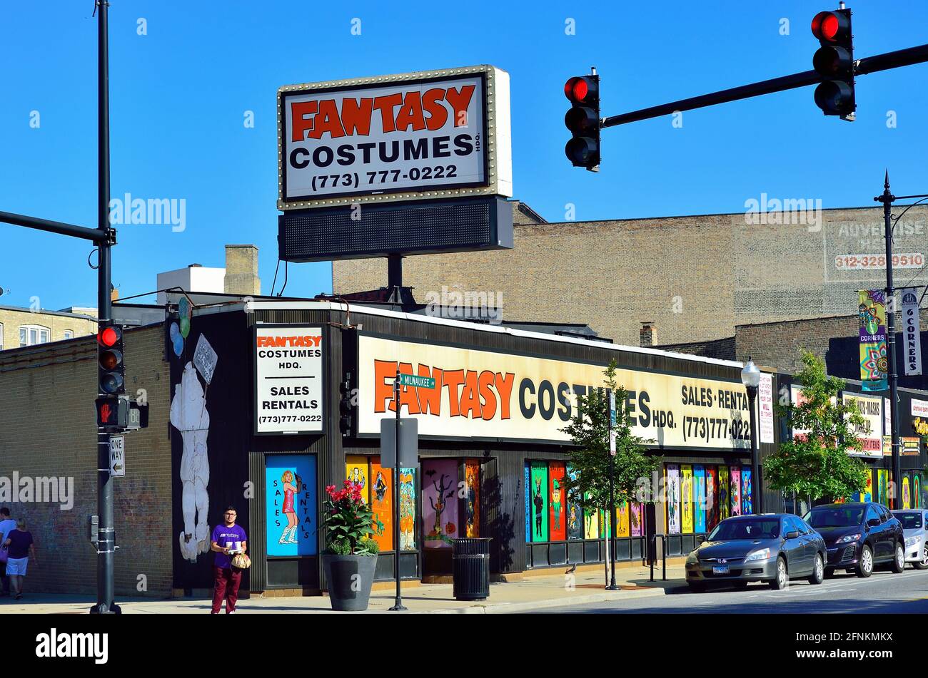 Chicago, Illinois, USA. A specialty costume store on the Northwest side in the Six Corners neighborhood of the city. Stock Photo