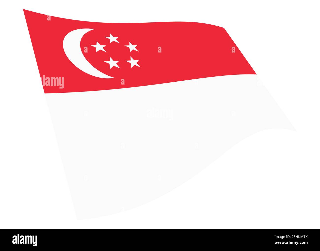 Singapore waving flag graphic isolated on white with clipping path 3d illustration Stock Photo