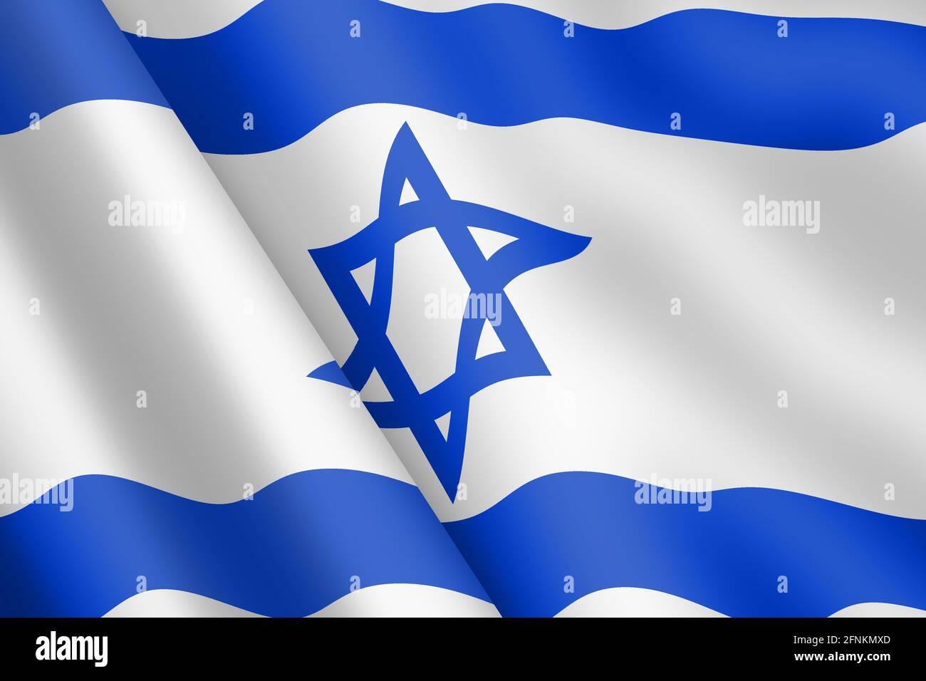 Israel waving flag 3d illustration wind ripple Stock Photo - Alamy