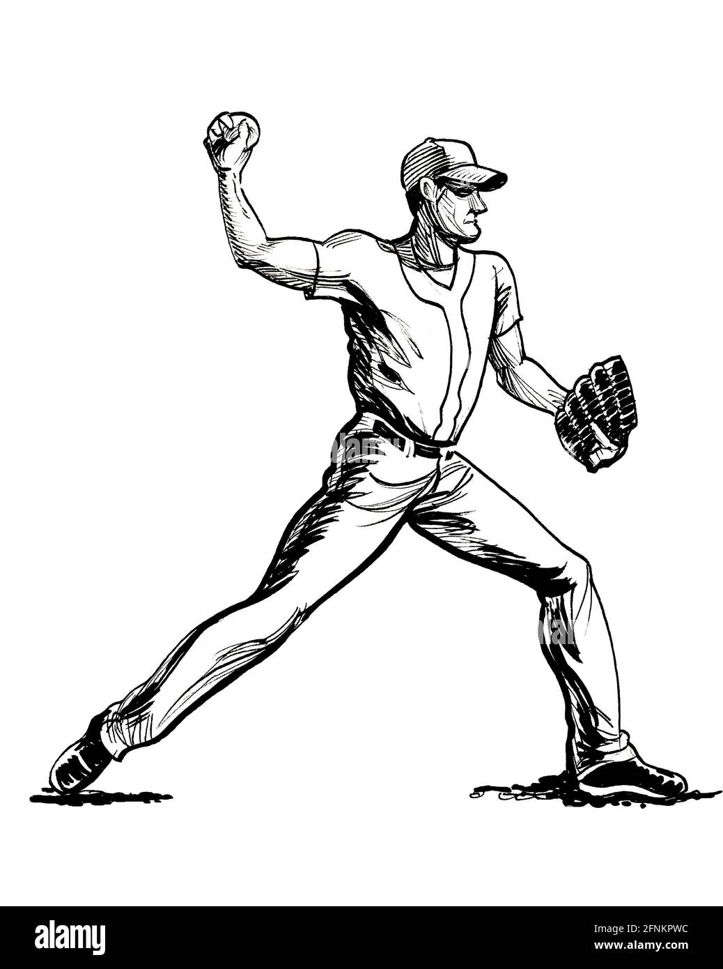 drawing baseball pitcher