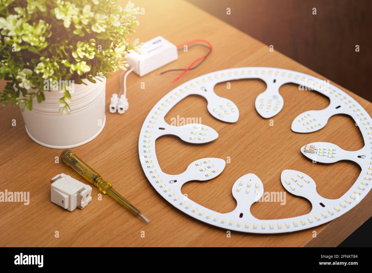 The energy saving LED ceiling light used to replace fluorescent tube